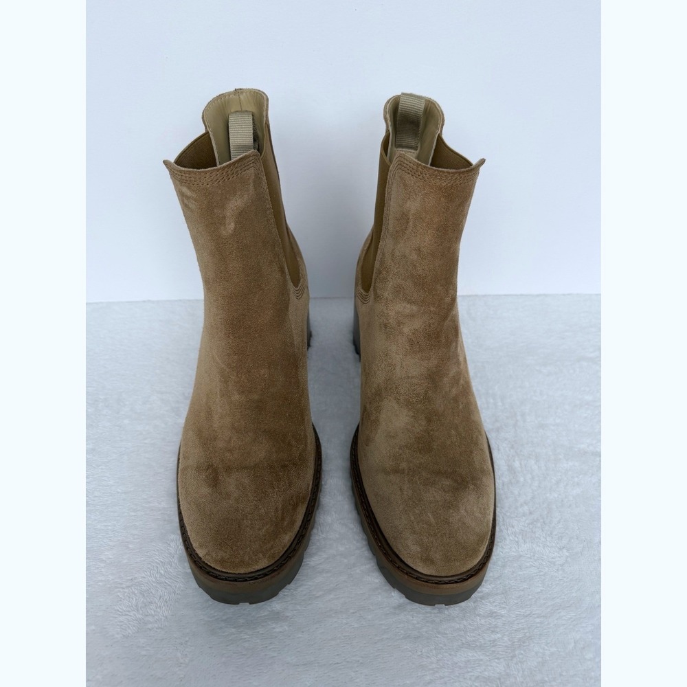 Pedro Garcia Boots size 39 Tan Suede Lug Sole Chelsea Ankle Spain Quiet Luxury